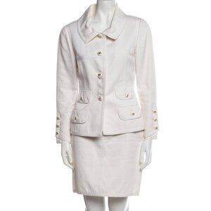 Chanel 1992 Cruise White Skirt Suit Set 38
